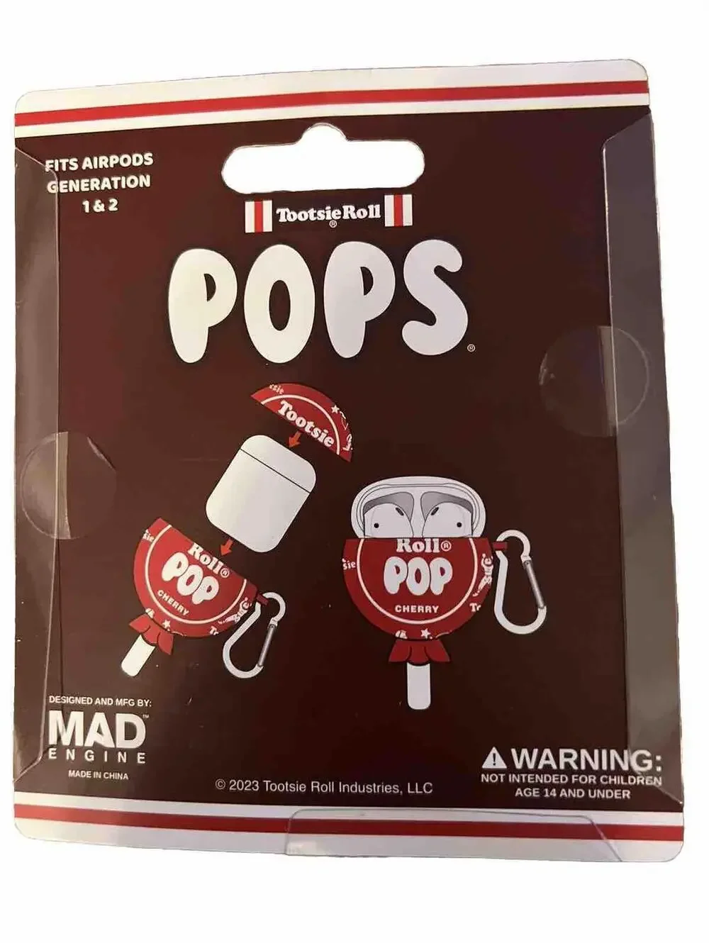 TOOTSIE ROLL POP Silicone AIRPOD CASE HOLDER 1 & 2nd Generation Red Cherry NIP